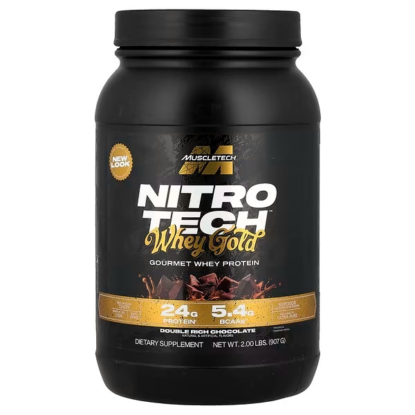 Nitro Tech 100% Whey Gold MuscleTech Double Rich Chocolate — Tu Punto Fitness Valencia, Venezuela