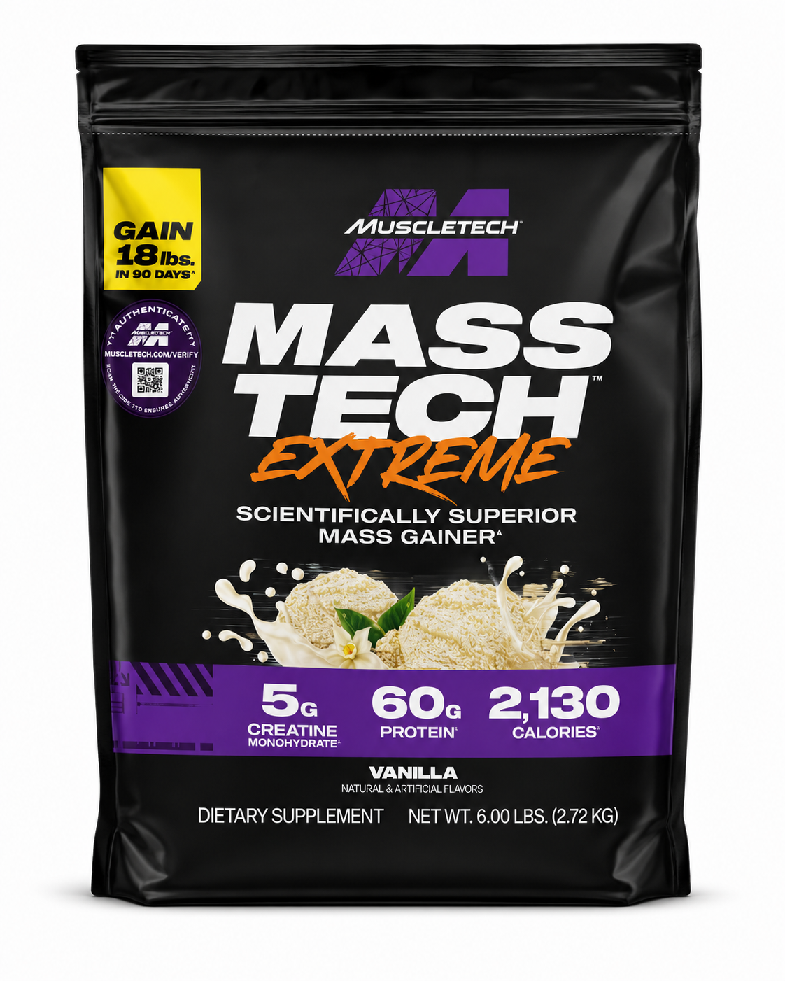 Mass Tech Extreme MuscleTech Vanilla — Tu Punto Fitness Valencia, Venezuela