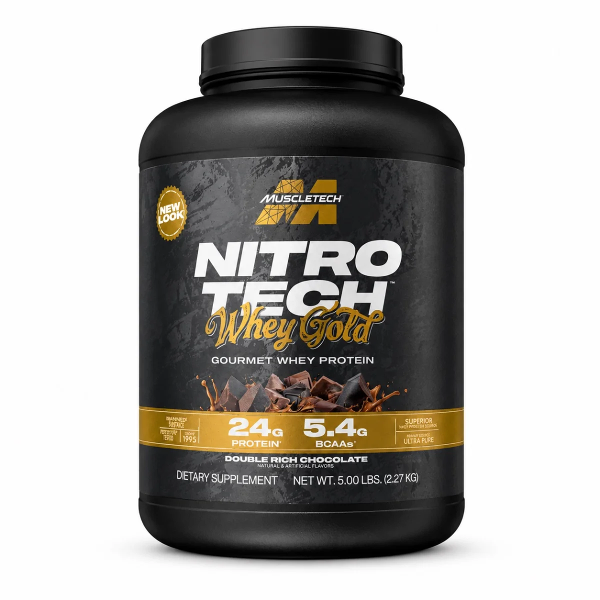 Nitro Tech 100% Whey Gold MuscleTech Double Rich Chocolate — Tu Punto Fitness Valencia, Venezuela
