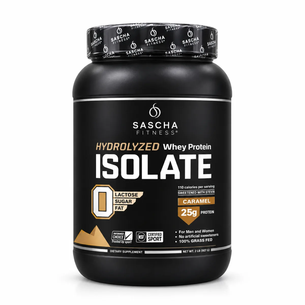 Hydrolyzed Whey Protein Isolate Sascha Fitness caramel — Tu Punto Fitness Valencia, Venezuela