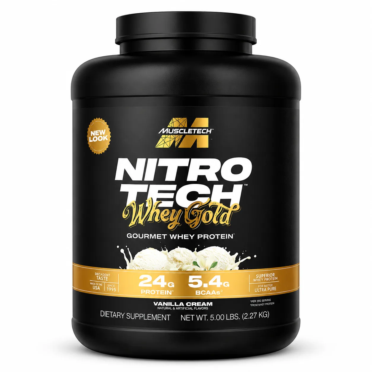 Nitro Tech 100% Whey Gold MuscleTech French Vanilla Cream — Tu Punto Fitness Valencia, Venezuela